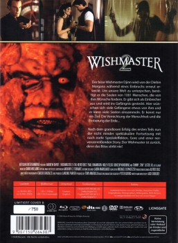 Wishmaster 2 - Das Böse stirbt nie - 2-Disc Limited Uncut Mediabook von NSM Records - Limitiert auf 750 Stück & nummeriert - DVD & Blu-ray - Cover B - Neu & OVP